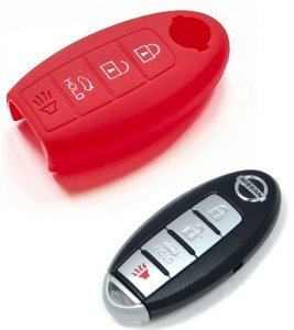 Silikonska zaščita za avto ključ SELR037 - Nissan, rdeča
