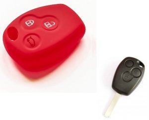 Silikonska zaščita za avto ključ SELR038 - Renault, rdeča
