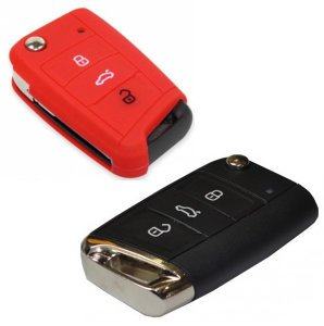 Silikonska zaščita za avto ključ SELR047 - Škoda, rdeča