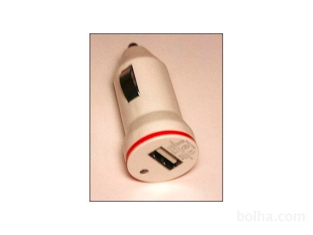 USB polnilnik za avto za pametne telefone 12V-1A "NOVO"