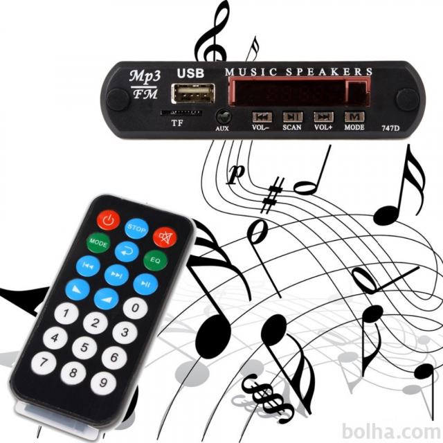 MP3 MICRO USB 5 V ( hišni ) ali 12 V ( avto ) decoder audio