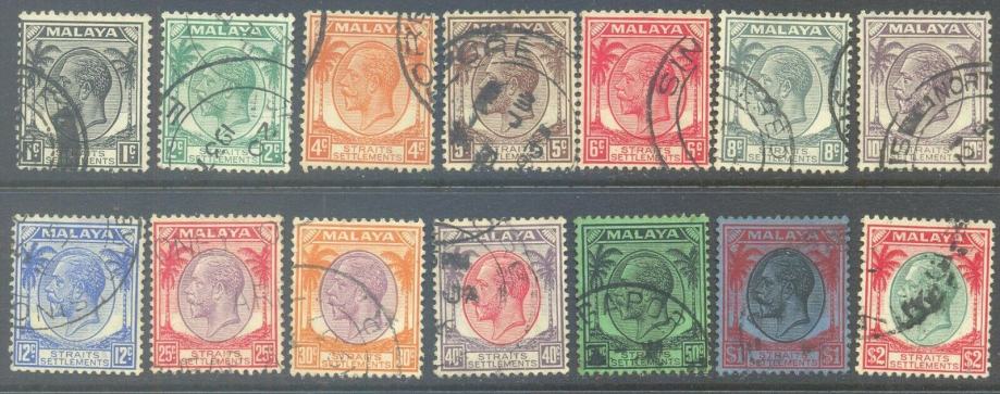 Malaya 1936 kralj Jurij V. serija žig.
