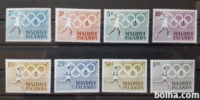 olimpijske igre - Maldivi 1964 - Mi 139/146 - serija, čiste (Rafl01)