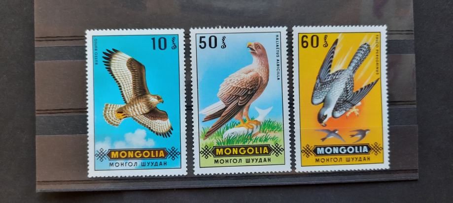 ptice roparice - Mongolija 1970 - Mi 599/605 -3 znamke, čiste (Rafl01)