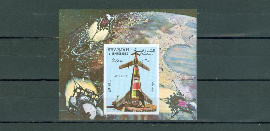 Sharjah 1972, vesolje Apoolo 16 blok MNH**