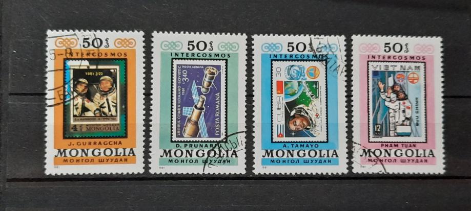 vesolje - Mongolija 1981 - Mi 1444/1451 - 4 znamke, žigosane (Rafl01)