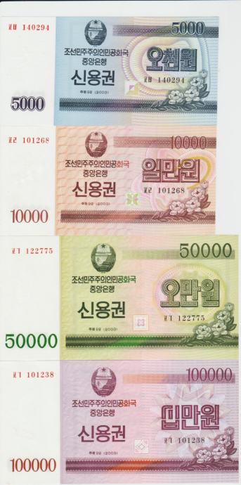 BANKOVEC še 5000,10000  WON (SEVERNA KOREJA)2003.UNC