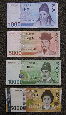 Bankovci won, Južna Koreja