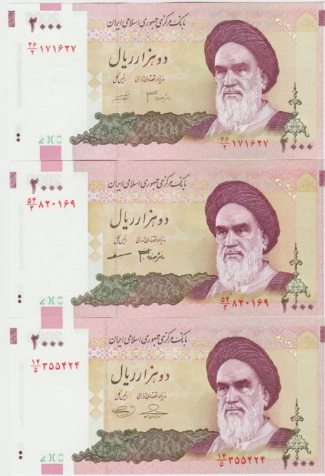 BANKOVEC 2000- še 2005,2009 RIALS P144a,P144d (IRAN) UNC