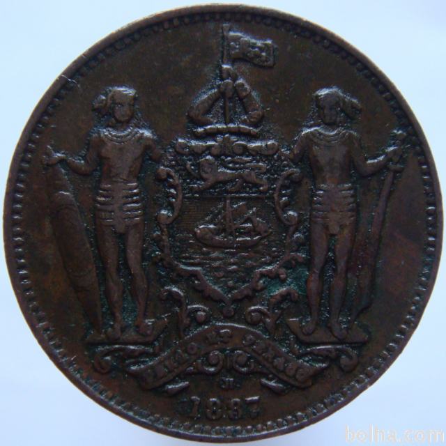 Britanski Severni Borneo 1 Cent 1887 H VF/XF