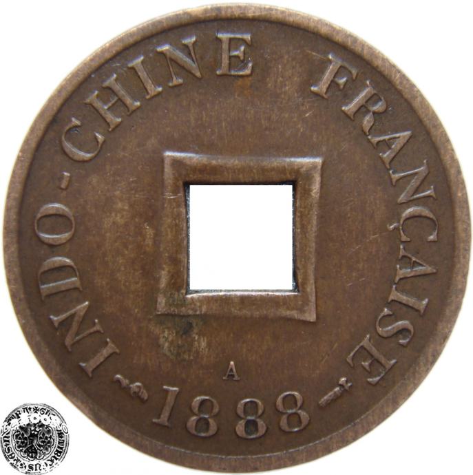 Francoska Indokina 2 Sapeque 1888 XF