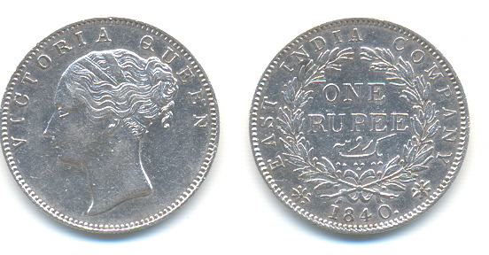 Indija - Britanska 1 Rupija 1840  srebrnik