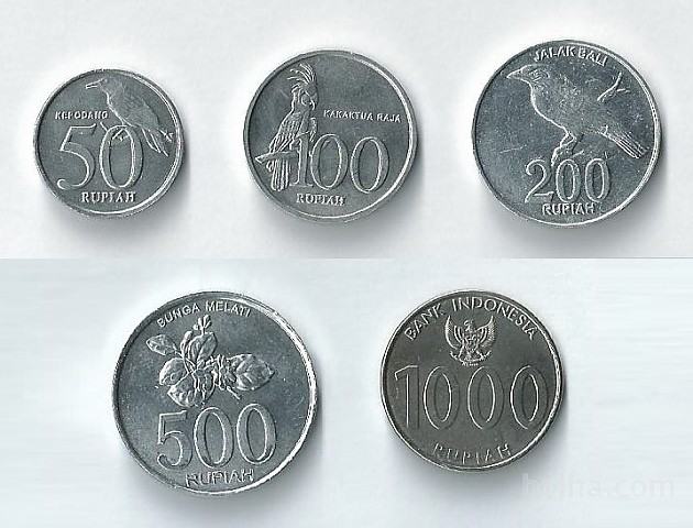 INDONEZIJA - 50, 100, 200, 500 in 1000 rupiah (komplet)