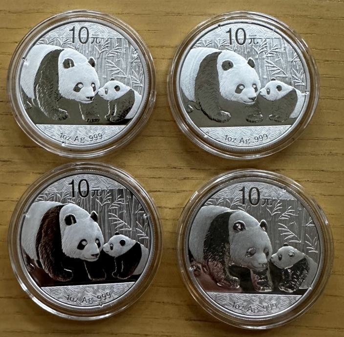 Kitajska panda 2011 srebrnik 4x 1oz