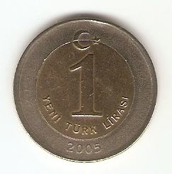 KOVANEC 1 lira 2005,09,11,14  Turčija
