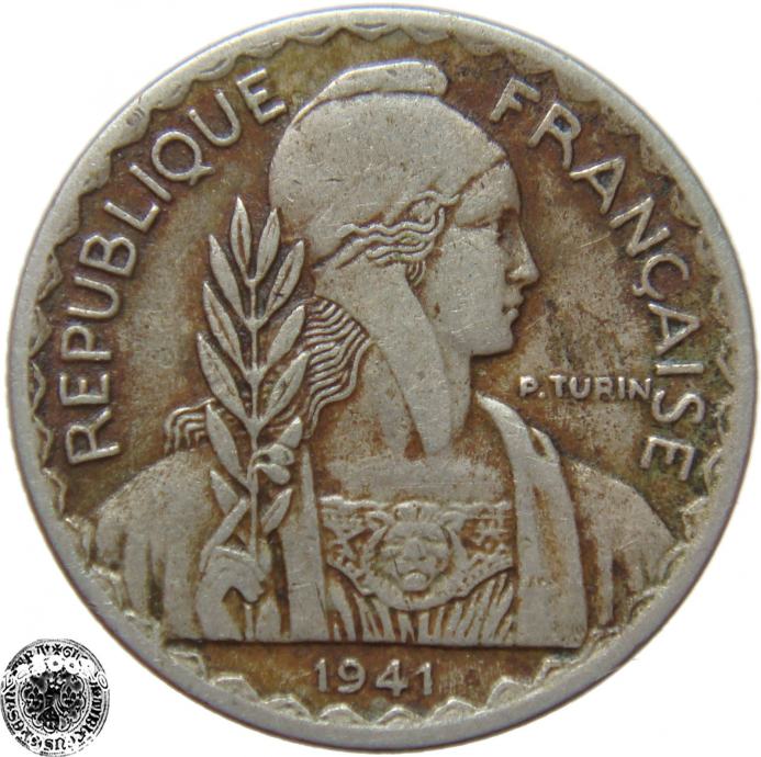 LaZooRo: Francoska Indokina 10 Cents 1941 XF
