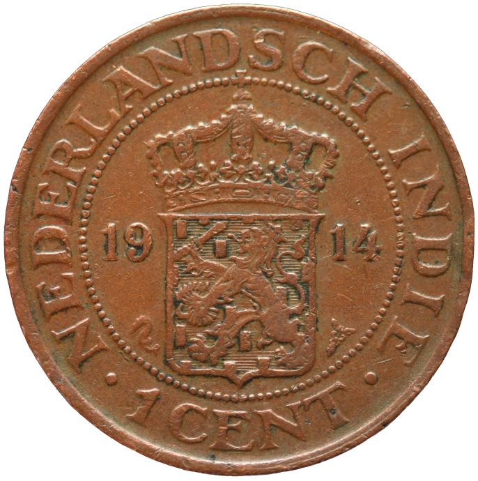 LaZooRo: Nizozemska vzhodna Indija 1 cent 1914 XF