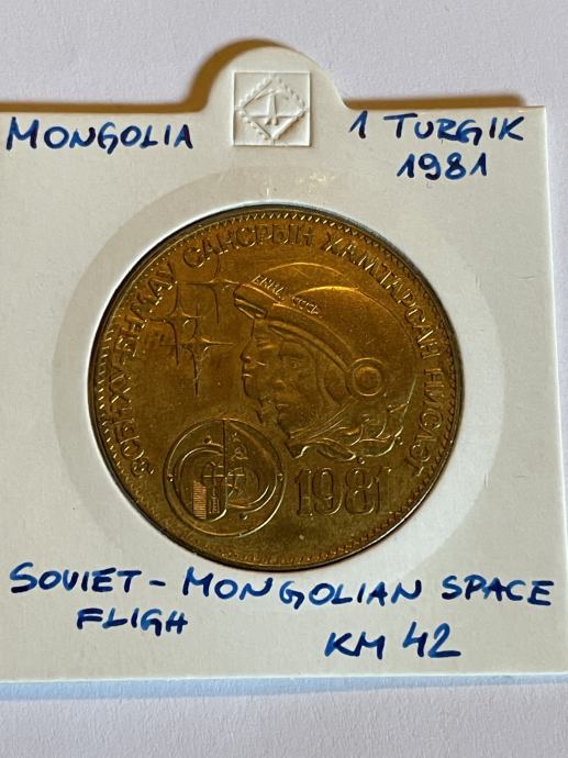 Mongolija 1 Tugrik 1981 Space Flight