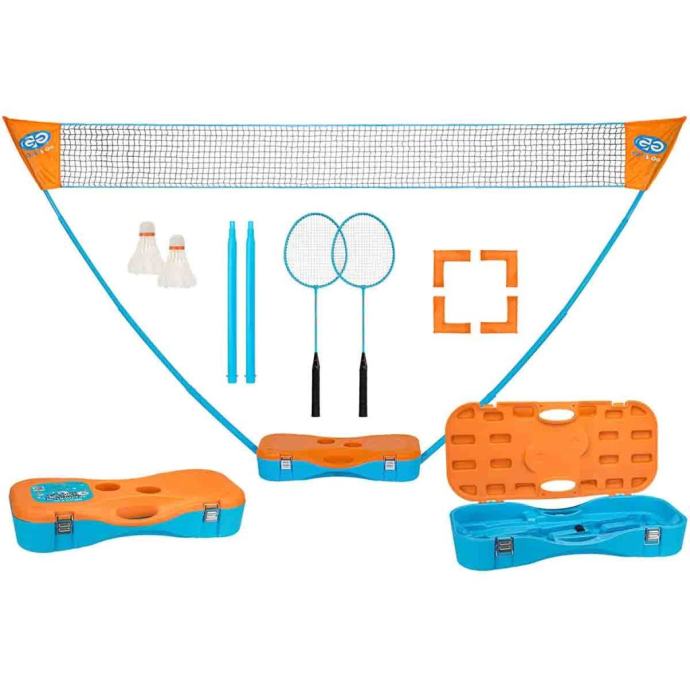 Get & Go komplet za igranje badmintona modre in oranžne barve 65KA