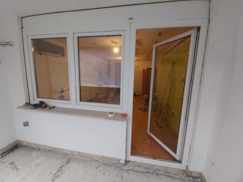 Balkonska vrata/okna PVC bela 3x2,5m