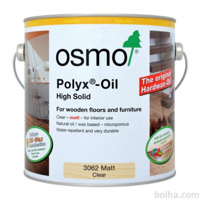 OSMO premazi za les (olje za parket, terase, stenske obloge)