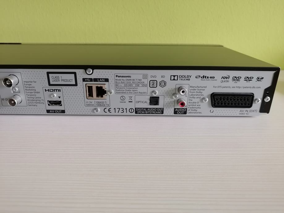 Bluray/DVD/HDD snemalnik Panasonic DMRBCT740, HDMI izhod!