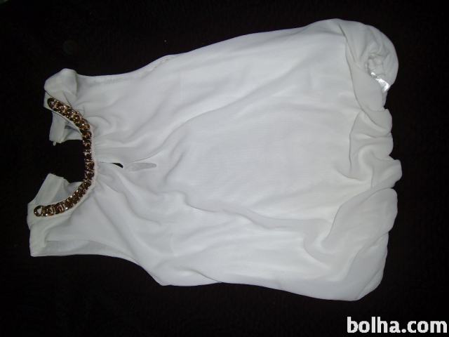 Nosečniška bela majica brez rokavov AMISU, VEL XS-S