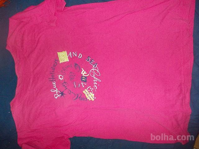 Nosečniška poletna bombažna majica-roza, vel.M