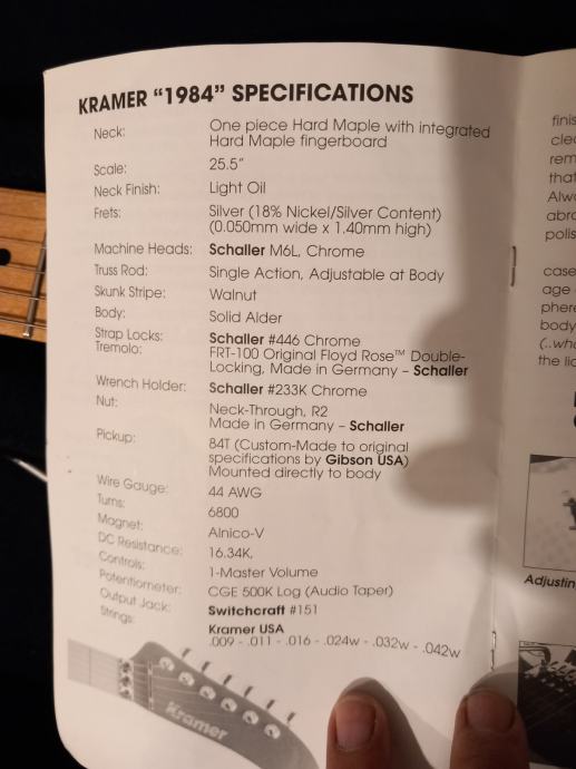 Kramer 1984 Reissue USA 2005 MusicYo Gibson