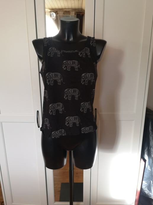 Črna majica brez rokavov s poslikavo slončkov  (MPC 20,00€)