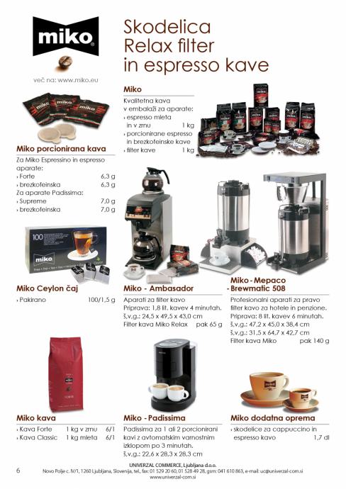 Miko Puro Classic mleta ,Forte v zrnu kava 1000g,filter kava in aparat