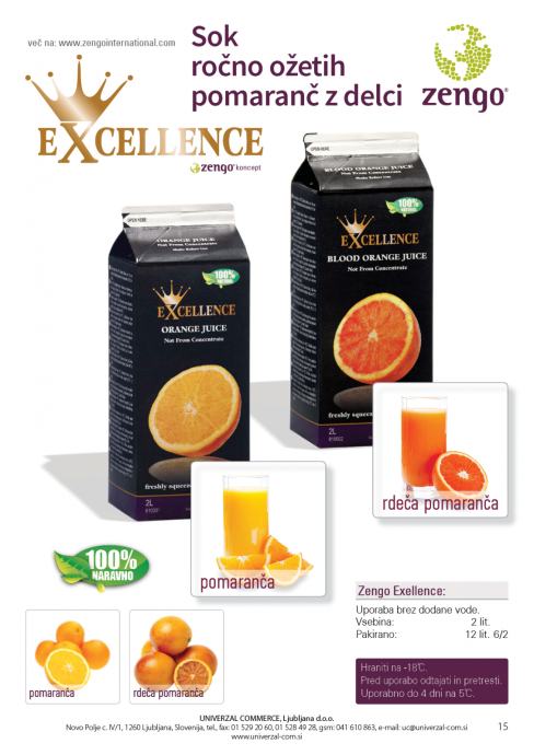 Zengo Exellence 100% ožete pomaranče pak.2lit
