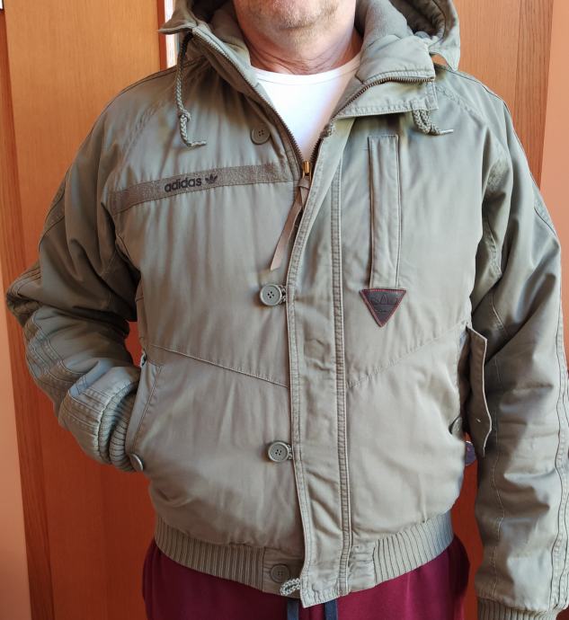 Adidas moška topla podložena zimska bunda s kapuco, 100% bombaž