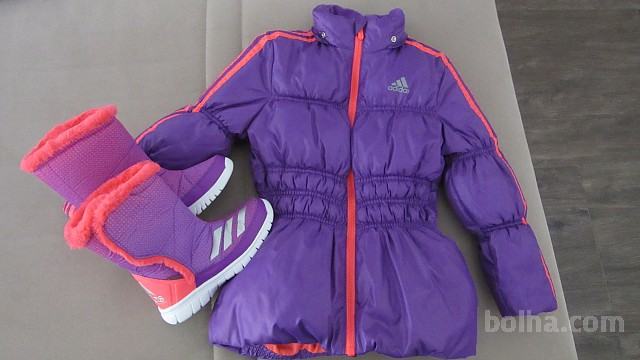 Adidas zimska bunda 5-6y + zimski škornji št. 29