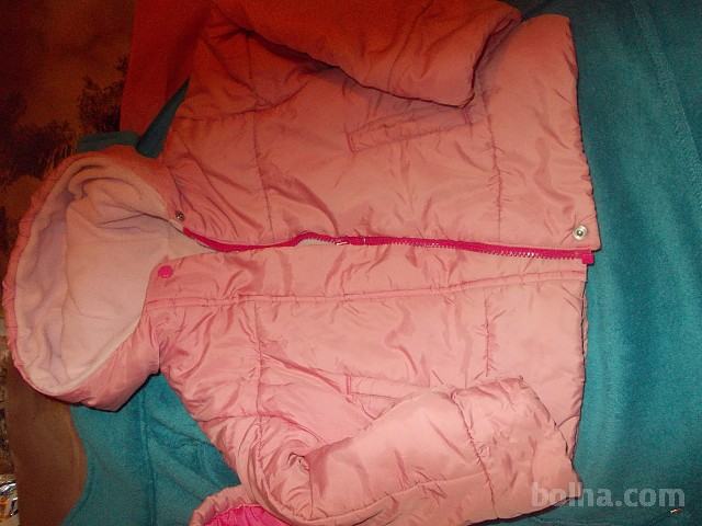 Dekliška topla bunda-roza vel.104