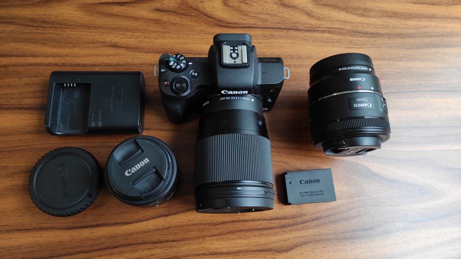 Canon m50 + 15-45mm (kit) + Sigma 16mm f 1.4 + Canon 50mm f1.8