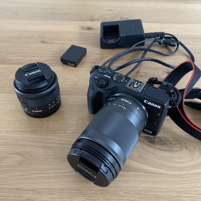 Fotoaparat Canon EOS M3 kot nov, objektiv 15-45 in 18-150 mm