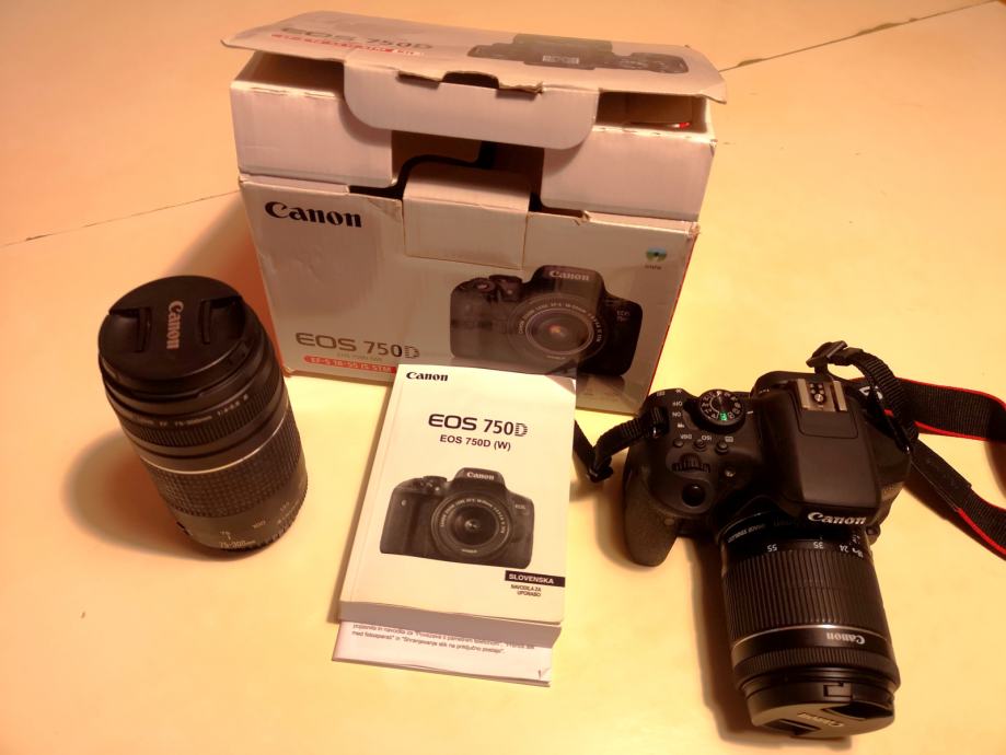 Canon EOS 750d WiFi EFS 1855 IS STM kit + Canon zoom lens EF 75300