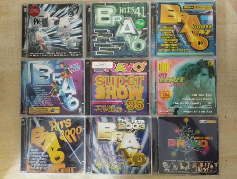 CDji, kompilacije, 90 leta, Bravo hits....99 kom.