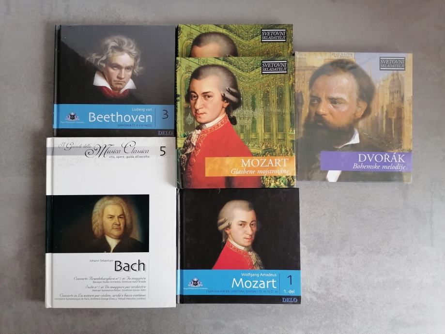Originalna klasična glasba + knjižica Beethoven,Mozart,Dvorak,Bach
