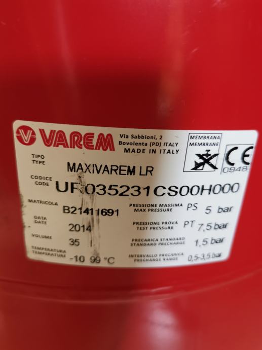 VASO A MEMBRANA VERTICALE MAXIVAREM LS LT. 200 Vasi Espansione VAREM US200461CS00000 - Foto 10