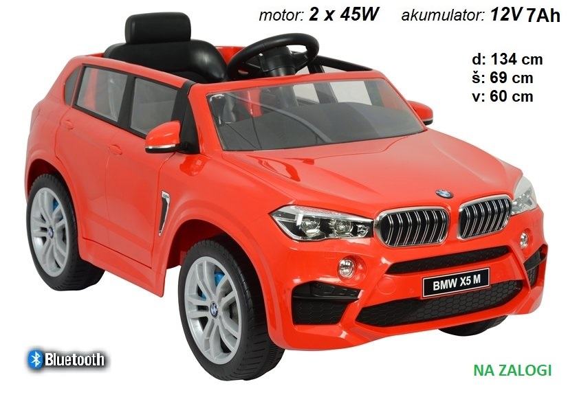 BMW X5M - otroški avto na akumulator, Bluetooth (rdeč ali bel) -AKCIJA