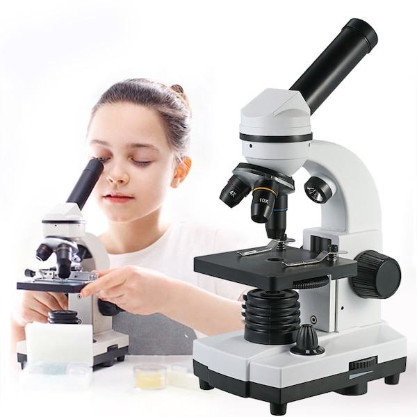 Otroški mikroskop CM-20, biologija, 40-640x + oprema