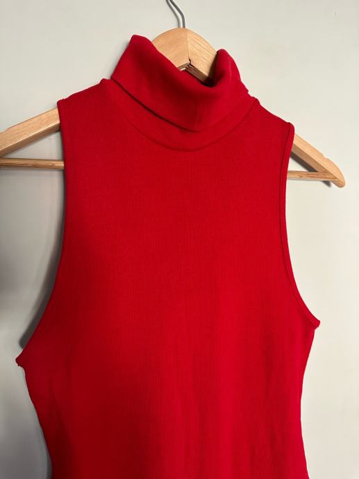 Dolga rdeča obleka Zara, velikost L