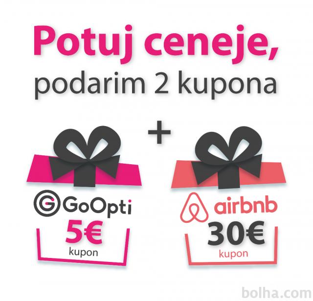 Airbnb za 30€ in GoOpti kupon za 5€ popusta