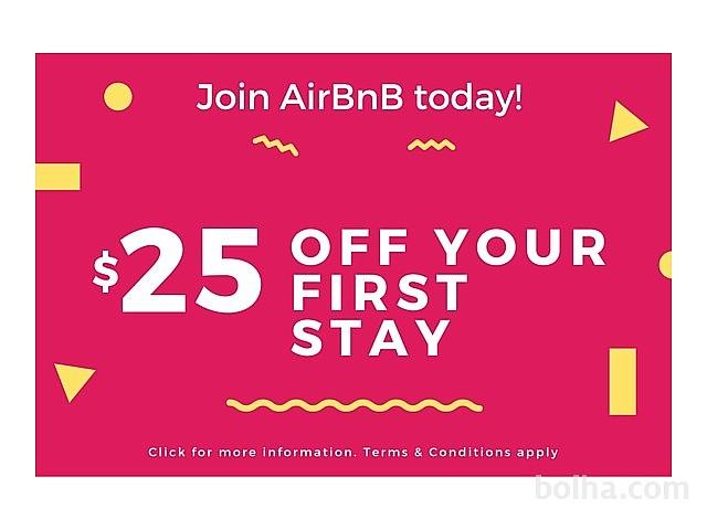Prejmi Airbnb denar $33 - 30 € (koda, kupon, discount code)