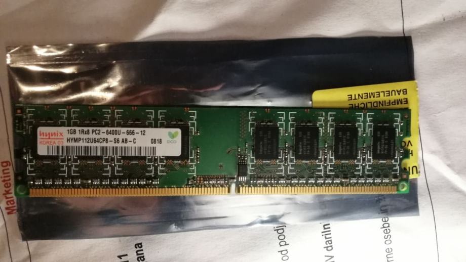 RAM 1GB PC2-6400 DDR2-800MHz non-ECC Unbuffered, NOV,