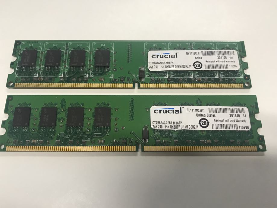 RAM DIMM DDR2 pomnilnik Crucial 4GB ( 2x 2GB )