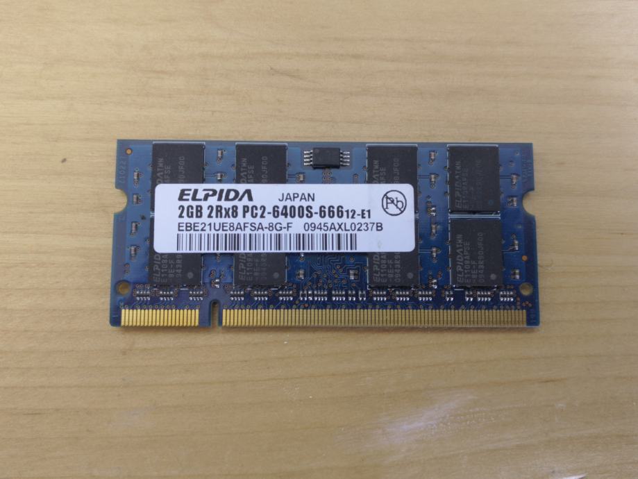 1x 2GB DDR2-800 PC2-6400 ELPIDA RAM za prenosnik