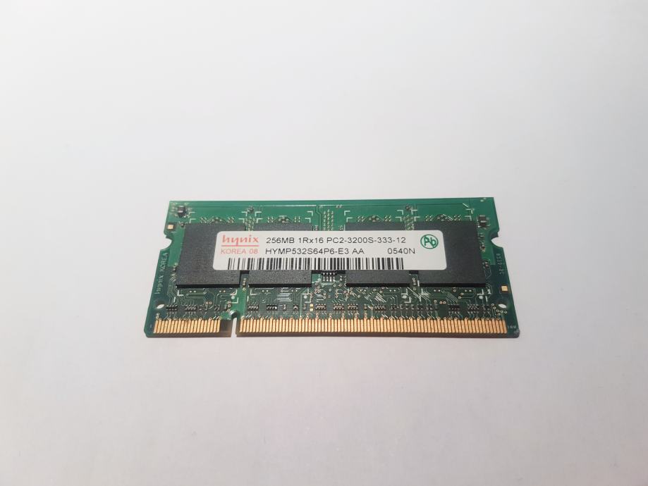 DDR2 RAM za prenosnik Hynix 256MB PC2-3200 DDR2 CL3 200